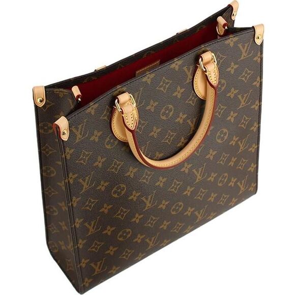 Louis Vuitton Sac Plat PM Tote Shoulder Bag Monogram Leather - Picture 4 of 9